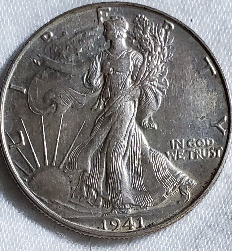 1941-Walking-Liberty-Half-Dollar---Environmental-Discoloration?